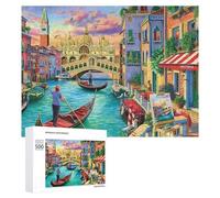 Classic Jigsaw Puzzle for Adults, Venice Canals at Sunset, 500 PCS