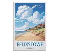 Classic Jigsaw Puzzles 1000 Pieces， Felixstowe Suffolk，Adults 1000 Piece Jigsaw Puzzle- Christmas，38x26，paper puzzle，AA-896
