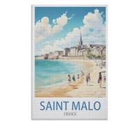 Classic Jigsaw Puzzles 1000 Pieces, Saint Malo France ,Adults 1000 Piece Jigsaw Puzzle- Christmas,38x26,paper puzzle,AA-936