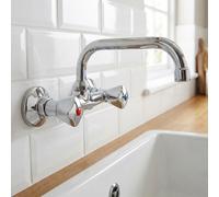 Classic Kitchen Tap Chrome Wall Mounted Swivel C Type Spout