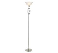 Happy Homewares Classic Knot Twist Floor Lamp Uplighter in Satin Chrome