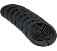 Classic Labyrinth Multi-Color Silicone Coasters - Set of 8 Non-Slip, Heat-Resistant Drink Coasters for Coffee, Tea, and Glasses - Durable, Easy to Clean, Decorative Tabletop Protection (Black)