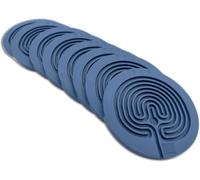 Classic Labyrinth Multi-Color Silicone Coasters - Set of 8 Non-Slip, Heat-Resistant Drink Coasters for Coffee, Tea, and Glasses - Durable, Easy to Clean, Decorative Tabletop Protection (Blue)