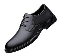Classic Lace-Up Oxford Shoes for Men Italian Leather Breathable Business Dress Shoes for Formal Events Wedding Office Daily Wear Comfortable Stylish Footwear(Negro,7.5 UK)