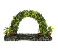 CLASSIC Large Stone Arch with Plants Aquarium Ornament, Hand-Painted with Non-Toxic Paint, 255 x 90 x 152 mm