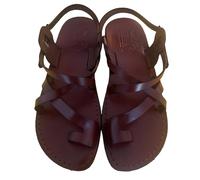 Classic Leather Sandals Jesus Brown Size: 7 UK
