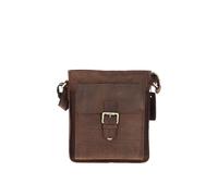 Ashwood Classic Leather Side Bag for Men - Crossbody Shoulder Bag with Buckle Flap, Compact Travel Messenger, Adjustable Strap, Elegant Gold Hardware, Everyday Leather Bag: Q-41 (Brown)