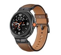 Classic Leather Strap with Metal Connector for Samsung Galaxy Watch 8/8 Brown / Black