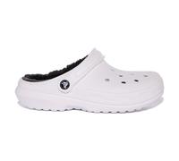 Crocs Unisex Classic Lined Clogs – Soft Fuzzy Liner, Slip-On – White/Grey, UK 10