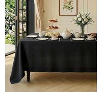 Classic Linen™ by D'Moksha Black Tablecloth, Rectangle Tablecloth 150 x 300 cm, 100% Pure Linen, Machine Washable, Long Table Cloth- Summer, Weddings, Outdoor hostings