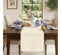 Classic Linen™ by D'Moksha Ivory Table Runner, 100% Pure Linen, 35 x 225 cm Table Runner for Dresser, Dining- Summer