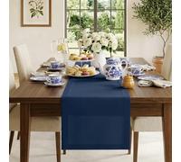 Classic Linen™ by D'Moksha Navy Blue Table Runner, 100% Pure Linen, 35 x 180 cm Table Runner for Dresser, Dining- Summer, Weddings, Outdoor hostings