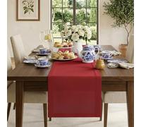 Classic Linen™ by D'Moksha Red Table Runner, 100% Pure Linen, 35 x 180 cm Table Runner for Dresser, Dining- Summer, Weddings, Outdoor hostings