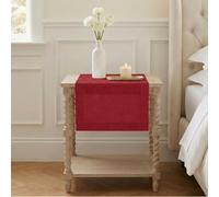 Classic Linen™ by D'Moksha, Red Table Runner 120 cm, 100% Pure Linen, Coffee Table Runner, 35 x 120 cm for Dresser Tables- Fall, Weddings, Outdoor hosting