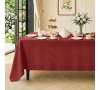 Classic Linen™ by D'Moksha Red Tablecloth, Rectangle Tablecloth 150 x 300 cm, 100% Pure Linen, Machine Washable, Long Table Cloth- Summer