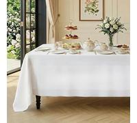 Classic Linen™ by D'Moksha White Tablecloth, Rectangle Tablecloth 150 x 360 cm, 100% Pure Linen, Machine Washable, Long Table Cloth- Summer, Weddings, Outdoor hostings