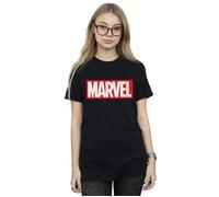Classic Logo Cotton Boyfriend T-Shirt Marvel Comics Black 5XL