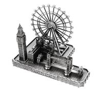 Classic London Clock Tower Ornament Architectural Model Alloy Silver