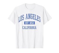 Classic Los Angeles California Blue T-Shirt, Men, White, XX-Large