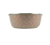 CLASSIC Luxury Weave Embossed Non-Slip Stainless Steel Dog Dish - 1900ml (dia. 205mm)