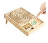 Classic Marble Game, Wooden Tabletop Board Toy, 2-4 Player Interactive Skill Play for Family Fun, Smooth Track Handcrafted Design, Educational Game Accessory, Indoor Outdoor Entertainment for Kids