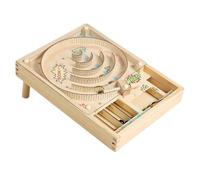 Classic Marble Game, Wooden Tabletop Board Toy, 2-4 Player Interactive Skill Play for Family Fun, Smooth Track Handcrafted Design, Educational Game Accessory, Indoor Outdoor Entertainment for Kids