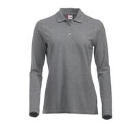 Classic Marion Melange Long-Sleeved Polo Shirt Clique Grey S