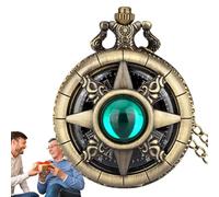 Classic Mechanical Movement Timepiece, Gemstone Pocket Watch - Steampunk Style Brass Pocketwatch, Durable Vintage Antique Watch Design | For Graduation Birthday Gift Collectors Black Blue, Mechanical