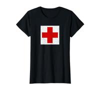 Classic Medic First AID Symbol Army Combat Medic Specialist Value Graphic T-Shirt, Women, Black, M