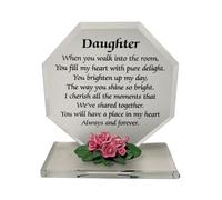 Classic Memorial Octagon Glass Plaque - Personalized Engraved Tribute for Loved Ones - Premium-Quality, Durable, Elegant Design (Daughter)