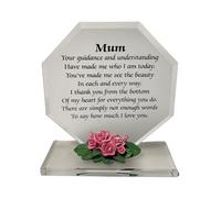 Classic Memorial Octagon Glass Plaque - Personalized Engraved Tribute for Loved Ones - Premium Quality, Durable, Elegant Design (Mum)