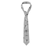 Classic Mens Dragonflies Grey Neckties Ties Printed Silk New Skinny Solid Strip Paisley Tie