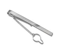 Classic Mens Tie Clip In 925 Sterling Silver With Oxidized Stripe Detail