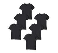 Classic Men's White Short Sleeve Undershirts V Neck T Shirt - Multi & Bulk Wholesale Packs, 6 Pack- Black, XXL