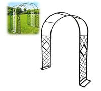 Classic Metal Garden Arbor TrellisElegant Arched Pergola for Roses Outdoor Lawn & Wedding Decoration 140x230x40cm (Black) Perfect for Ceremonies & Parties