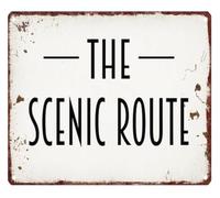 Classic Metal Sign Winding Road Wall Hanging Camper Van 12x8 Inch