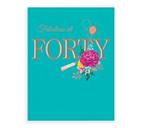 Classic Milestone Age Birthday Card Age 40 F - 8 x 6 inches - Avant Garde Studios