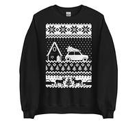 CLASSIC MINI Christmas Jumper, Scandinavian Style Print, Gingerbread House, Fairisle, Holiday Sweatshirt, Ugly Sweater Day, British Classic Mini, Car Enthuiast, Fun Cool Dad Uncle… Black