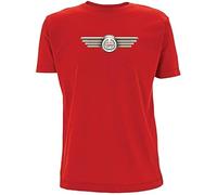 Classic Mini Cooper Bonnet Badge Mens T Shirt 90's Mini 1.3i Rover Boot Emblem GT Car Retro Vintage Gift for Dad Brother Uncle Mens (Large, Red)