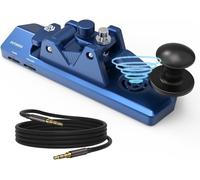 Classic Mini Morse Code Key Telegraph Key Morse Code Single Paddle Key Aluminium Alloy Mini Key Morse Finger Morse CW Portable Straight Key Morse Practice Key - Green (Blue)