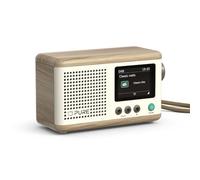 Classic Mini Portable digital radio - DAB+ & FM - Bluetooth 5.3-15 hours battery life - 2 equaliser options - 2.4 inch colour display - Carrying strap - Cotton white/oak - Compact & lightweight