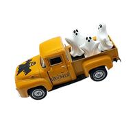Classic Miniature Truck with Ghost Figures Halloween Alloy Decorations Vehicle Model House Accent Level Tably Orament Halloween Party Home Accessories