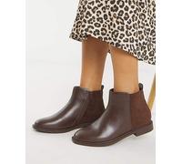 Classic Mixed Material Ankle Boot E Brown 6