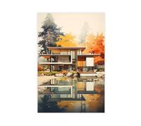 Classic Modern Architecture Canvas Poster Bedroom Decor Landscape Office Room Decor Gift 08x12inch(20x30cm)