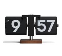 Classic Modern Wood Big Flip Clock (Black)