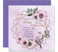 Classic Mother's Day Card for Mum, Beautiful Traditional Floral Mothers Day Card for Mother from Daughter Son, 145mm Seasonal Mummy Mama Mam Mammy Mom Mommy Flower Greeting Cards