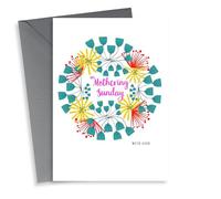 Classic Mothers Day Card - Mum - Flowers - On Mothering Sunday With Love