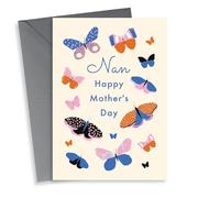 Classic Mothers Day Card - Nan - Butterflies - Nan Happy Mother's Day