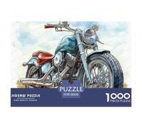 Classic Motorcycle 1000 Piece Jigsaw Puzzle Paper for Adults Vintage Ride Scene Jigsaw Puzzle for Family Relax Focus Gift 38x26cm/1000pcs