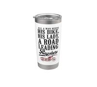 Classic Motorcycle Biker All A Man Needs His Bike, His Lady, Stainless Steel Insulated Tumbler